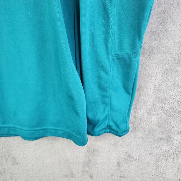 Mens Teal Under Armour Polo Shirt HeatGear Long Sleeve 1/4 Zip Size L - Picture 4 of 13